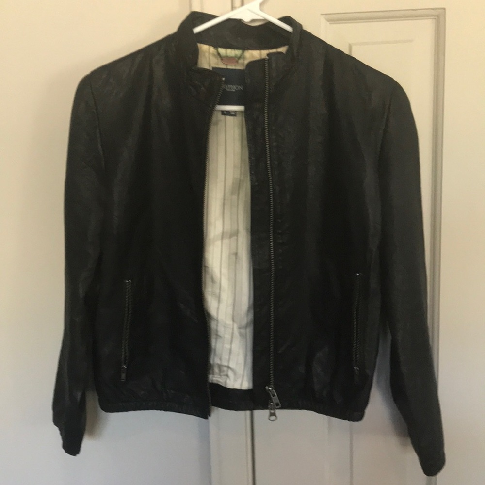 Gryphon black leather jacket size small